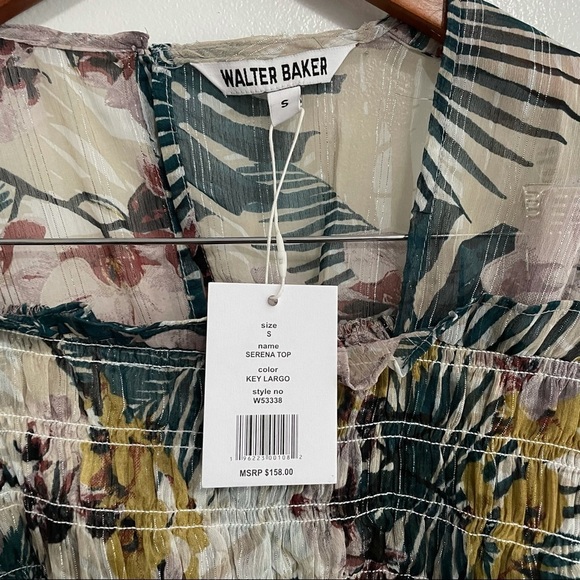 Walter Baker Serena top Key largo smocked metallic - Picture 7 of 10